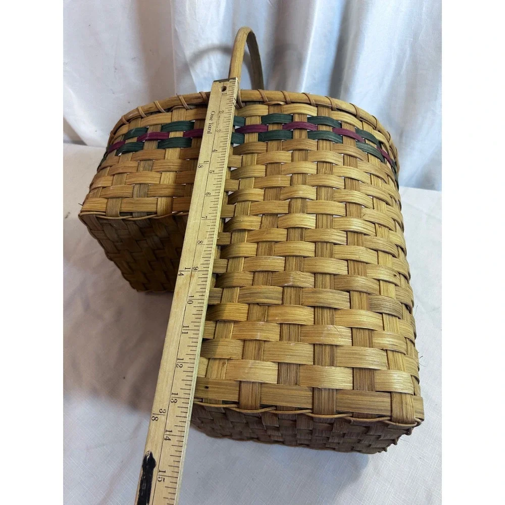 Unbranded Stair Basket 15x14x9 Brown Woven Wicker Step Storage Decor